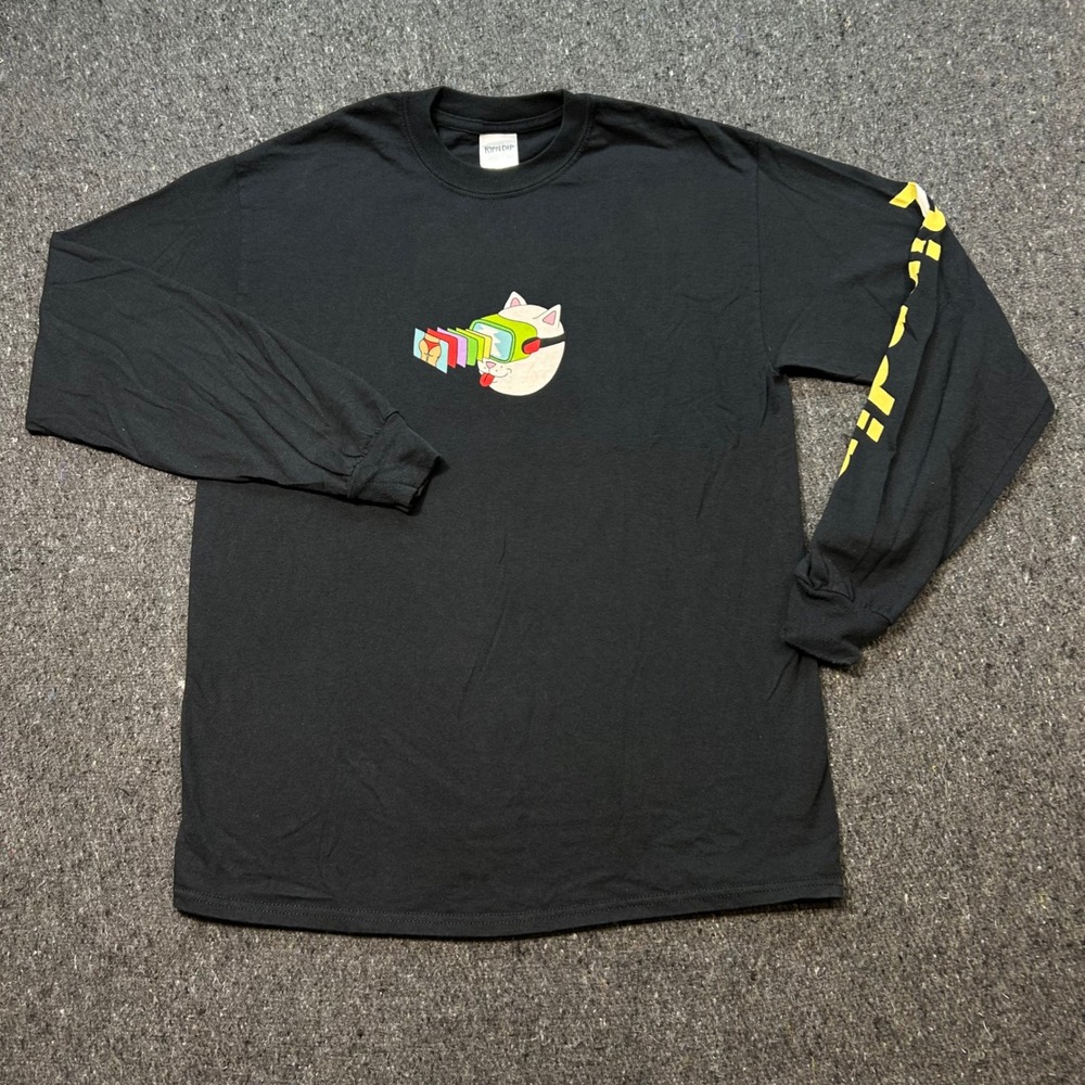 Ripndip Long Sleeve Shirt Medium Mens Black Skater Lord Nermal VR Graphic